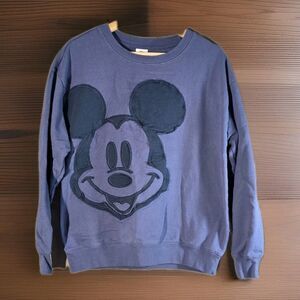 Disney Vintage Mickey Mouse Embroidered Blue Crewneck Sweatshirt Large